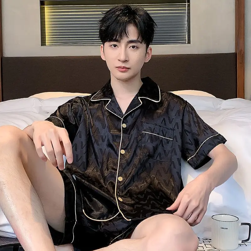 Men's Thin Summer Ice Silk Pajamas Homewear Suit Teenage Pajamas Short-Sleeved Simple Leisure Jacquard Pajamas Men's Homewear
Men's Thin Summer Ice Silk Pajamas Homewear Suit Teenage Pajamas Short-Sleeved Simple Leisure Jacquard Pajamas Men's Homewear