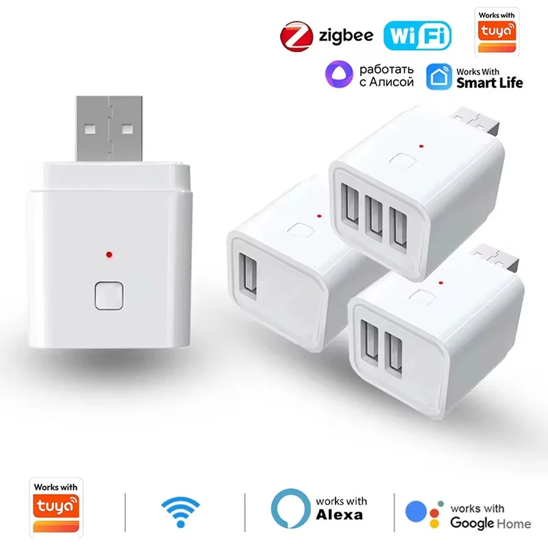 Smart Zigbee WiFi 1 2 3 USB Adaptor Switch 5V Mini Micro USB Power Adaptor Smart Life Control Via Alexa Google Home Yandex Alice
Smart Zigbee WiFi 1 2 3 USB Adaptor Switch 5V Mini Micro USB Power Adaptor Smart Life Control Via Alexa Google Home Yandex Alice