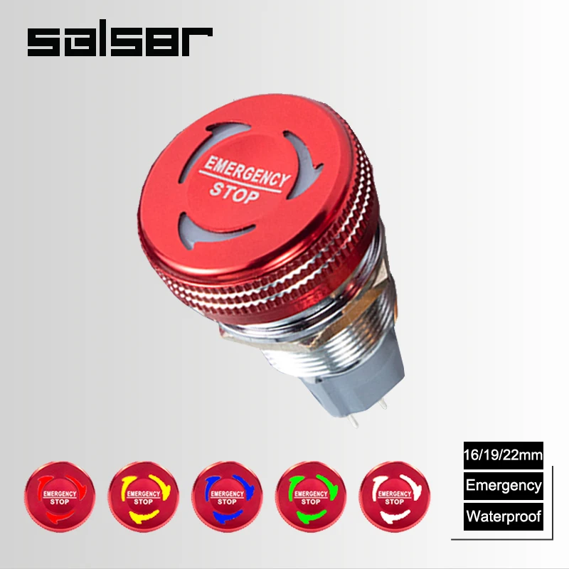 16/19/22mm Emergency Stop Metal Push Button Switch 1NO1NC Mushroom With LED Light Waterproof Rotary 12V 24V 220V
16/19/22mm Emergency Stop Metal Push Button Switch 1NO1NC Mushroom With LED Light Waterproof Rotary 12V 24V 220V