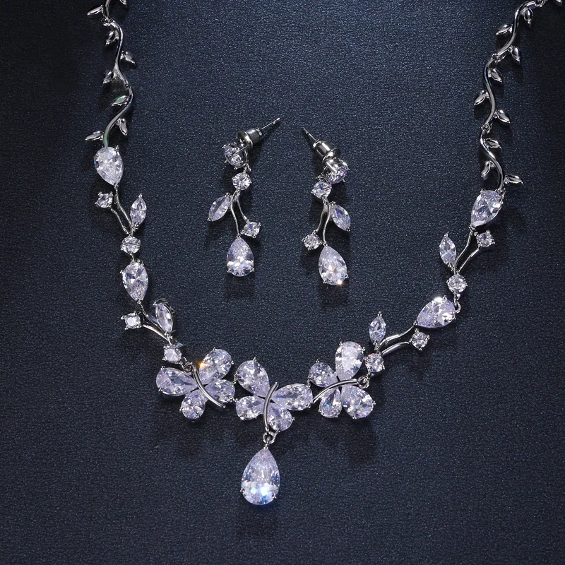 Dazzling AAA Zircon Flower & Teardrop Necklace Earring Set , Bridal Bridesmaid All-match Jewelry for Wedding Formal Gown
Dazzling AAA Zircon Flower & Teardrop Necklace Earring Set , Bridal Bridesmaid All-match Jewelry for Wedding Formal Gown