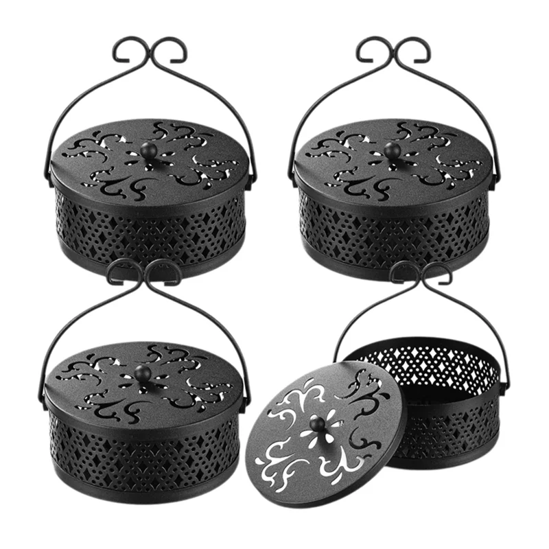 AB39-4 Pieces Mosquito Coil Holder Incense Coil Holder Round Retro Portable Metal Hanging Incense Burner With Handle
AB39-4 Pieces Mosquito Coil Holder Incense Coil Holder Round Retro Portable Metal Hanging Incense Burner With Handle