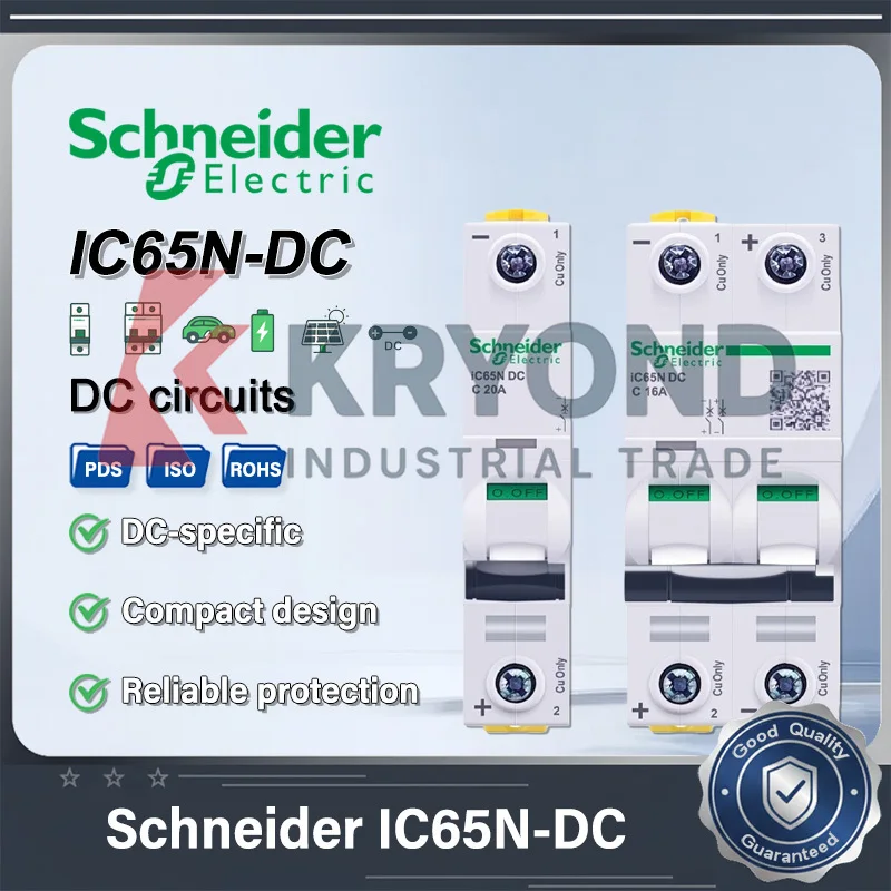 Schneider IC65N-DC 1P/2P Miniature Circuit Breaker for DC Electrical Protection Reliable Overcurrent Short Circuit Protection
Schneider IC65N-DC 1P/2P Miniature Circuit Breaker for DC Electrical Protection Reliable Overcurrent Short Circuit Protection