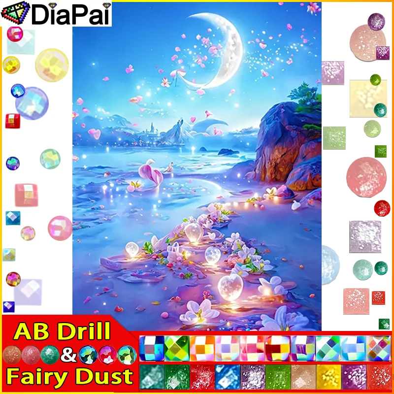 DIAPAI сказочная пыль AB алмазная живопись полная квадратная/круглая дрель 5D DIY "Пляжная луна" Алмазная вышивка горный хрусталь вышивка крестиком
DIAPAI сказочная пыль AB алмазная живопись полная квадратная/круглая дрель 5D DIY "Пляжная луна" Алмазная вышивка горный хрусталь вышивка крестиком