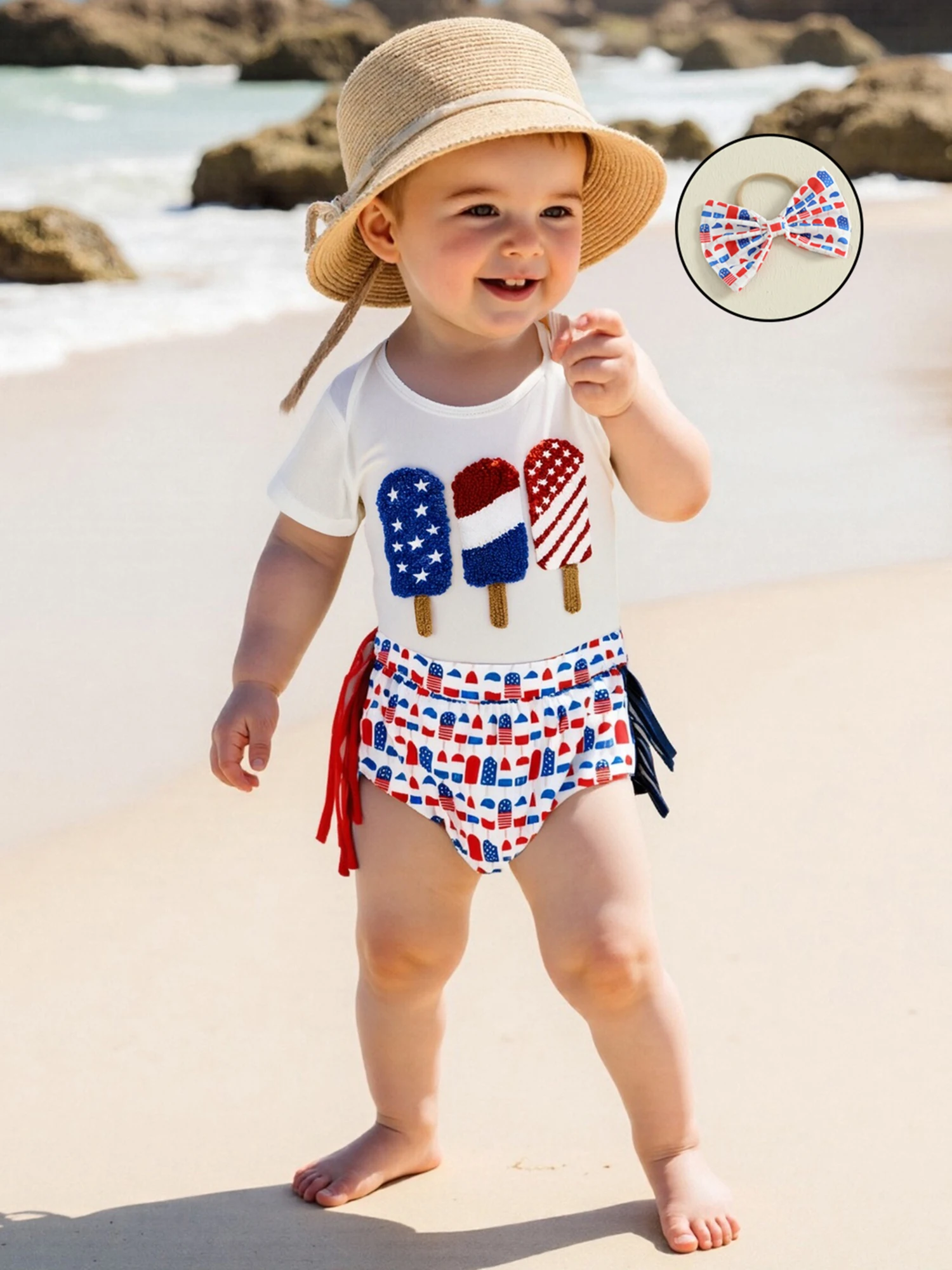 Baby Girls Patriotic Outfits Popsicle Embroidery Short Sleeve Romper and Tassels Shorts Headband Newborn Clothes
Baby Girls Patriotic Outfits Popsicle Embroidery Short Sleeve Romper and Tassels Shorts Headband Newborn Clothes