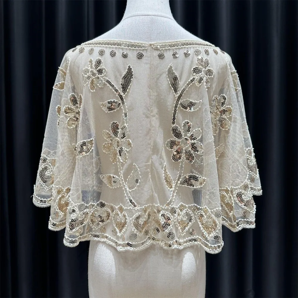 Роскошная шаль на плечо 1920-х годов, дышащая ткань, шаль с цветочными пайетками, сверкающая короткая вечерние шаль для женщин
Роскошная шаль на плечо 1920-х годов, дышащая ткань, шаль с цветочными пайетками, сверкающая короткая вечерние шаль для женщин