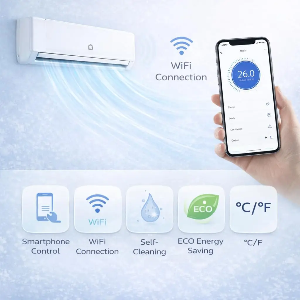 12,000 BTU Mini Split Air Conditioners, AC/Heating System, 21 SEER2, Quiet Operation, 230V WIFI Enabled Energy, Custom
12,000 BTU Mini Split Air Conditioners, AC/Heating System, 21 SEER2, Quiet Operation, 230V WIFI Enabled Energy, Custom