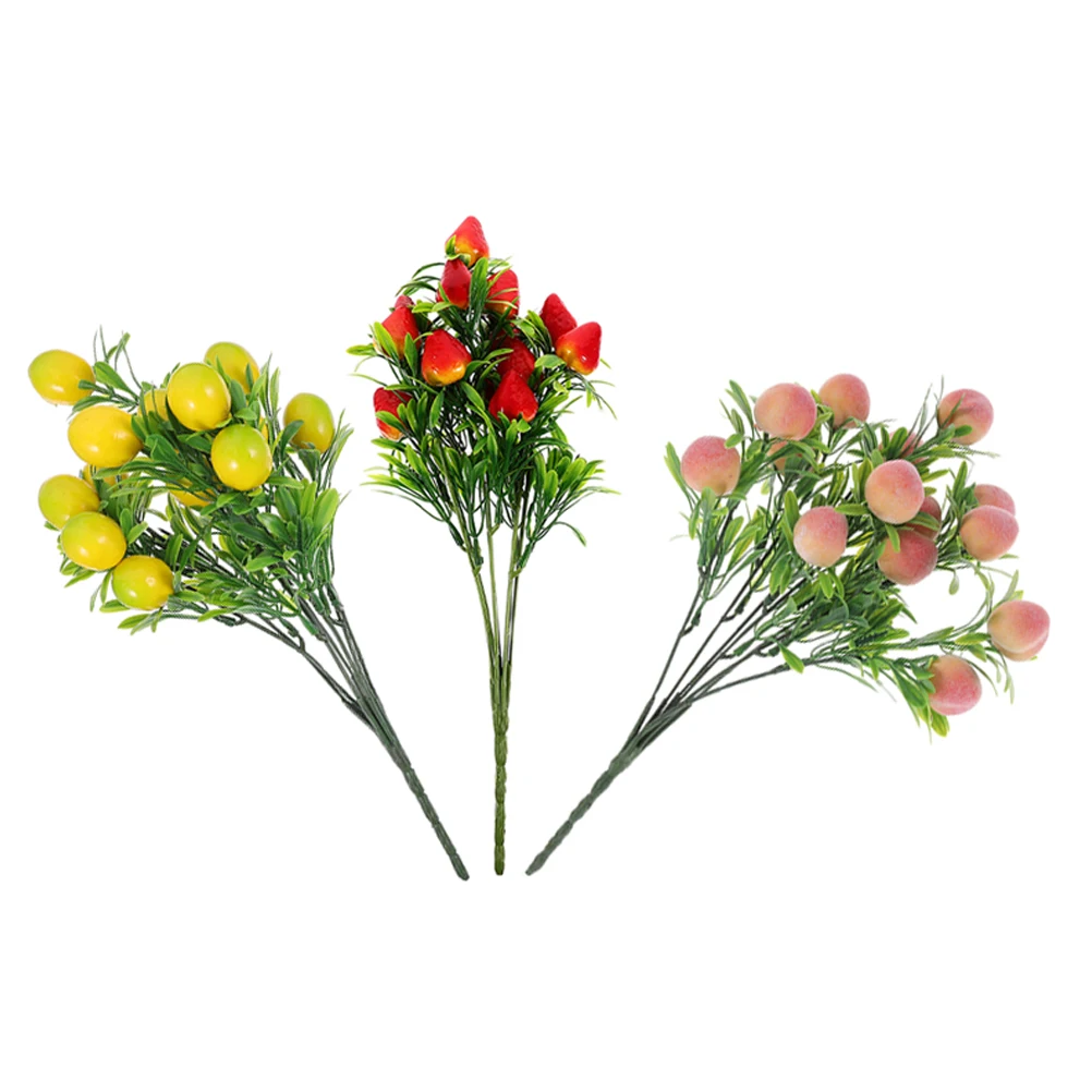 3 Pcs Artificial Fruit Plants Decor Simulated Lemon Peach Strawberry Branches Home Office Dessert Store Decor Novelty Fake
3 Pcs Artificial Fruit Plants Decor Simulated Lemon Peach Strawberry Branches Home Office Dessert Store Decor Novelty Fake