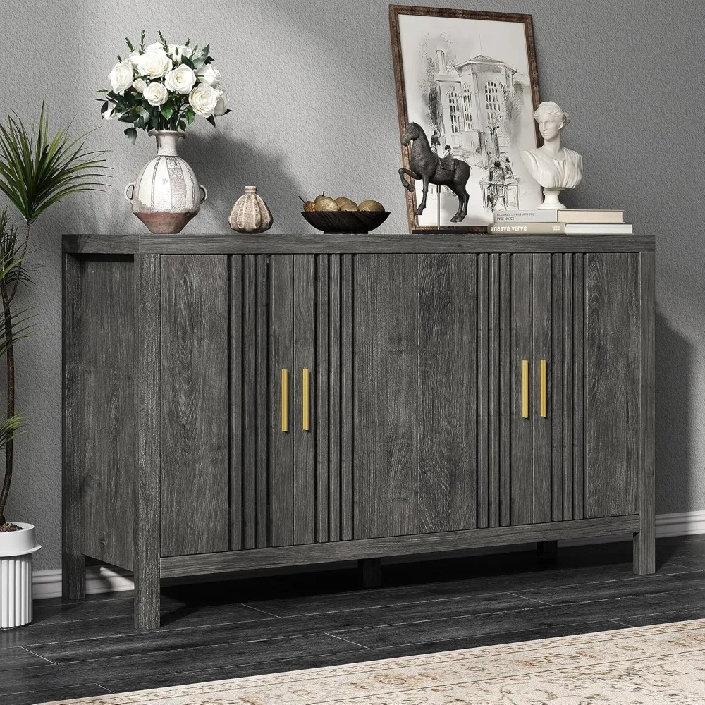 Sideboard Buffet Cabinet with Storage, 55" Large Sideboard Buffet Cabinets with Adjustable Shelves, Farmhouse Storage Cabinets
Sideboard Buffet Cabinet with Storage, 55" Large Sideboard Buffet Cabinets with Adjustable Shelves, Farmhouse Storage Cabinets