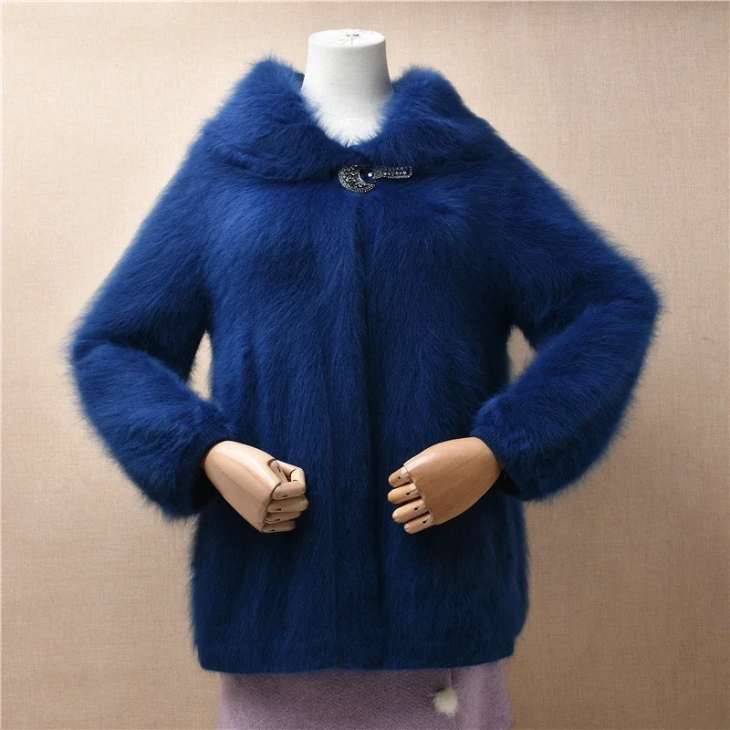 04 Ladies Women Fall Winter Clothing Beading Hairy Mink Cashmere Knitted Long Sleeves Loose Cardigans Angora Fur Jacket Sweater
04 Ladies Women Fall Winter Clothing Beading Hairy Mink Cashmere Knitted Long Sleeves Loose Cardigans Angora Fur Jacket Sweater