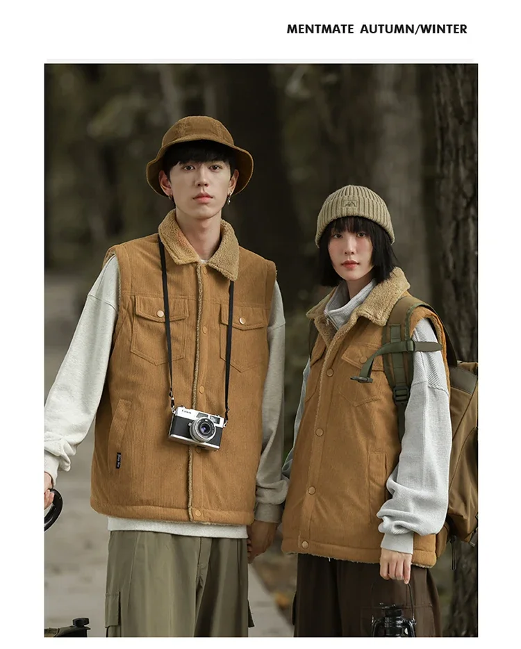 Male Fur Collar Autumn Winter Warm Vests Black Green White Vest Men Outdoor Vest Multi-Pocket Solid Color Lamb Cashmere Vests
Male Fur Collar Autumn Winter Warm Vests Black Green White Vest Men Outdoor Vest Multi-Pocket Solid Color Lamb Cashmere Vests