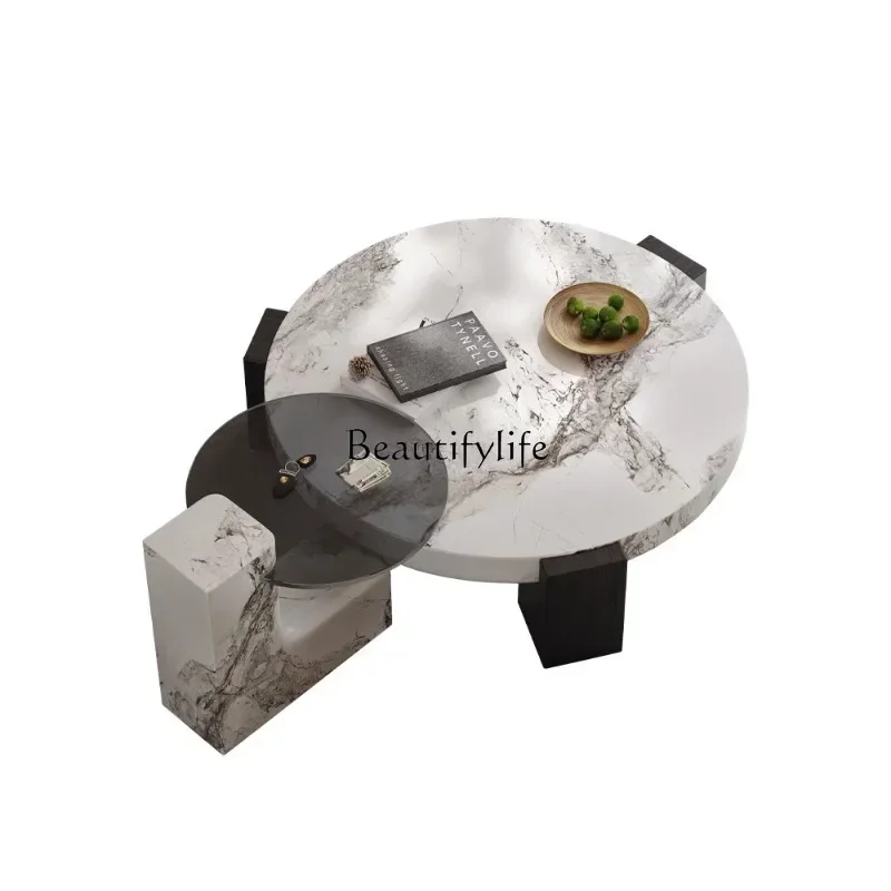 ls 18FG40Minimalist Creative Living Room Artistic Italian Minimalist Light Luxury round Marble Tea Table 
ls 18FG40Minimalist Creative Living Room Artistic Italian Minimalist Light Luxury round Marble Tea Table
