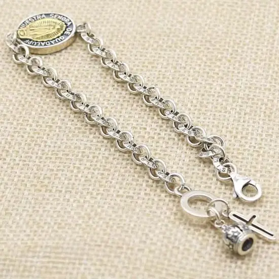 925 Thai Silver Bracelet Male Japanese Korean Personality Cross Sterling Silver Ring Bracelet Youth Handsome Vintage First Ornam
925 Thai Silver Bracelet Male Japanese Korean Personality Cross Sterling Silver Ring Bracelet Youth Handsome Vintage First Ornam