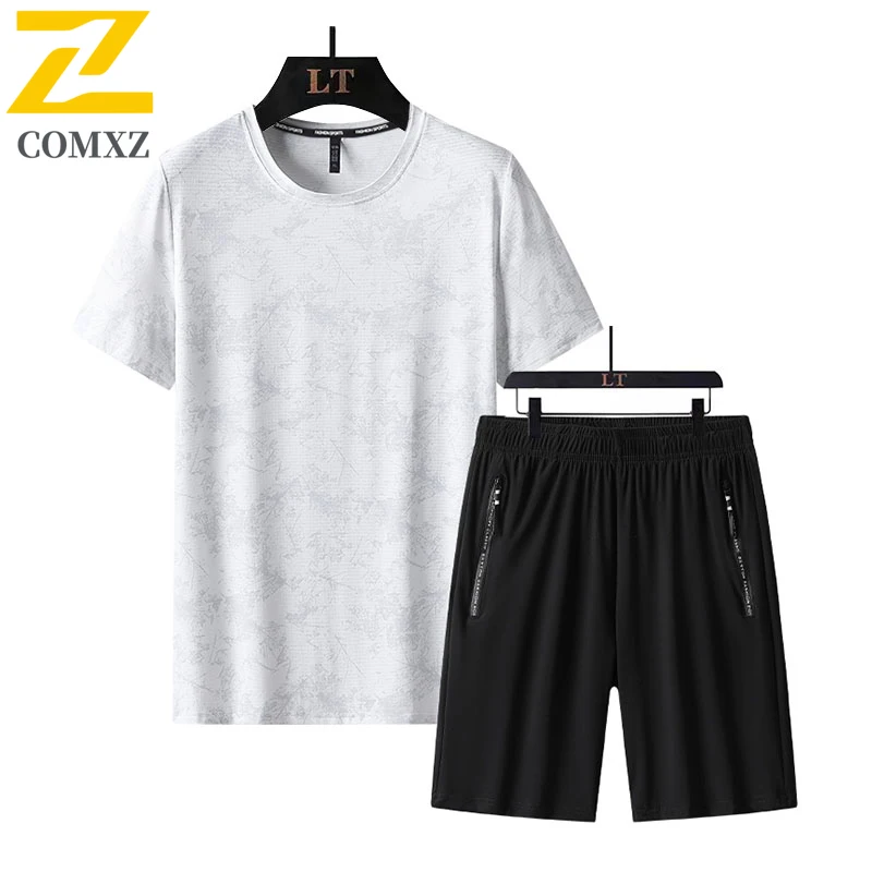 Summer Sportswear suit plus size 8XL Ice Silk Cool Short-sleeved T-shirt + Shorts 2-piece Set All-match Casual Man Tracksuit
Summer Sportswear suit plus size 8XL Ice Silk Cool Short-sleeved T-shirt + Shorts 2-piece Set All-match Casual Man Tracksuit