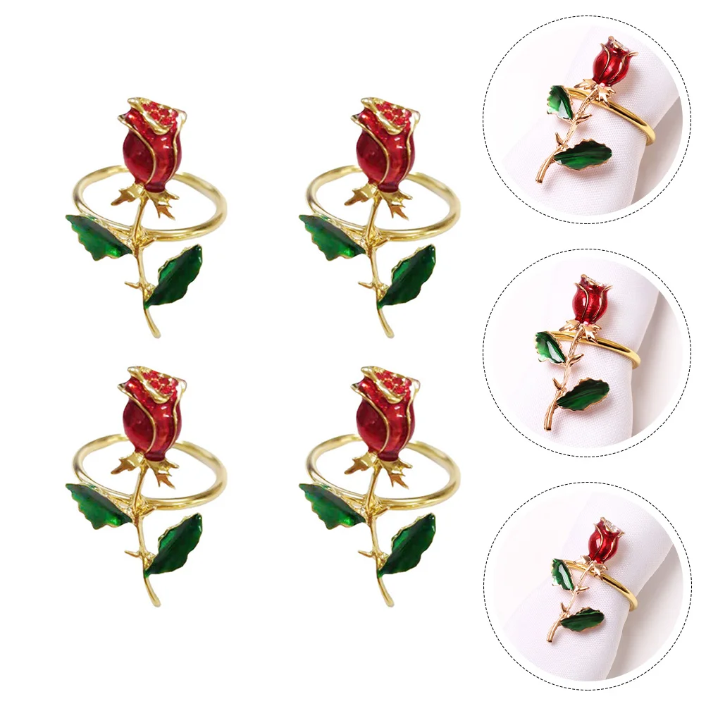 4 Pcs Metal Napkin Rings Elegant Rose Buckle Dining Table Decoration Vintage Banquet Party Family Use Reusable
4 Pcs Metal Napkin Rings Elegant Rose Buckle Dining Table Decoration Vintage Banquet Party Family Use Reusable