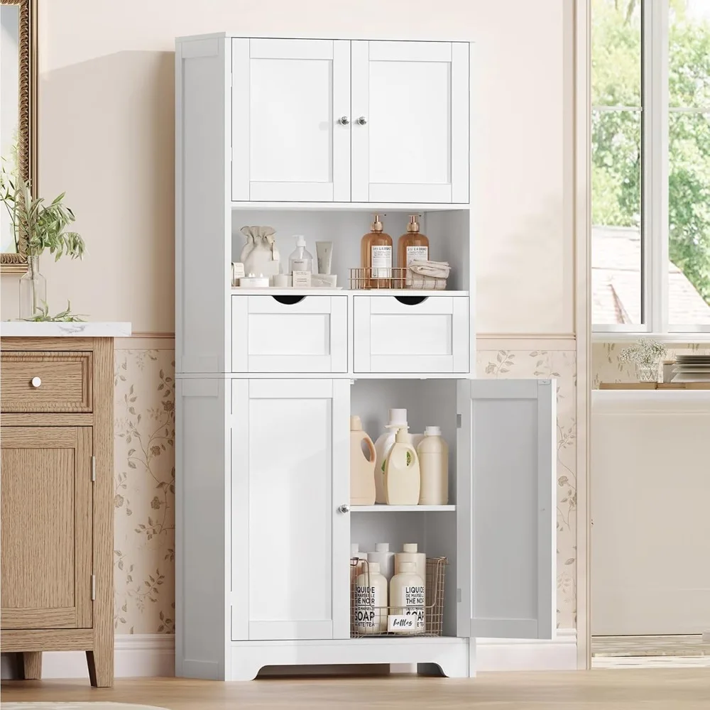 57.8" H Tall Bathroom Storage Cabinet with 4 Doors & 2 Adjustable Shelves, Freestanding Bathroom Cabinet, Customized
57.8" H Tall Bathroom Storage Cabinet with 4 Doors & 2 Adjustable Shelves, Freestanding Bathroom Cabinet, Customized