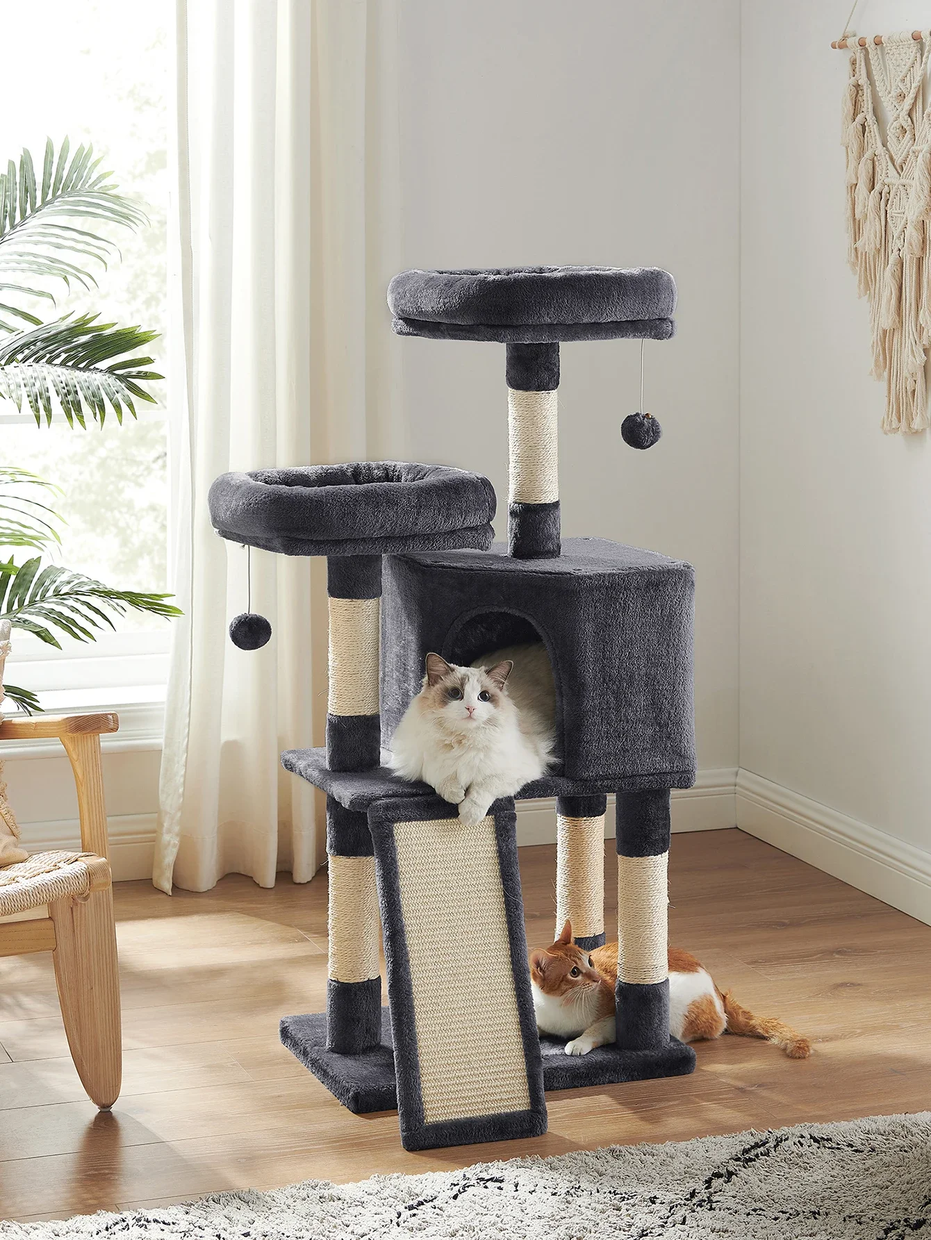 Cat Tower, Cat Tree For Indoor Cats, 45.3-Inch Cat Condo With Scratching Post, Ramp, Perch, Spacious Cat Cave
Cat Tower, Cat Tree For Indoor Cats, 45.3-Inch Cat Condo With Scratching Post, Ramp, Perch, Spacious Cat Cave