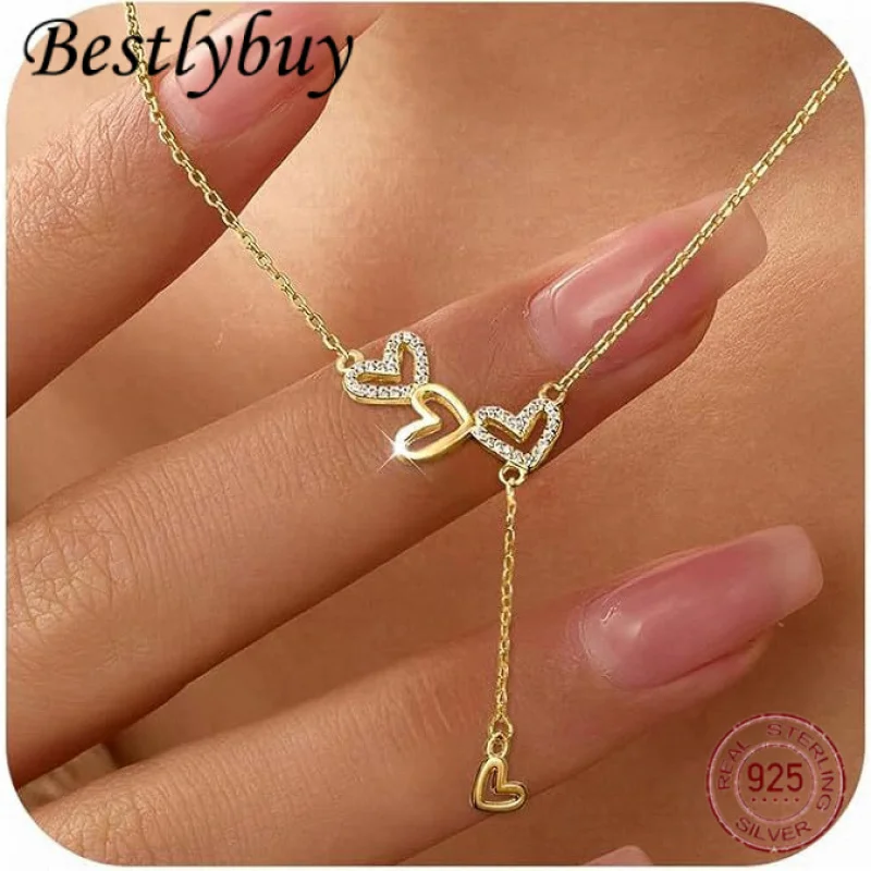 S925 Pure Silver Gold-plated Fashionable Heart Tassel Necklace For Women Simple And Fashionable Collarbone Chain 2026
S925 Pure Silver Gold-plated Fashionable Heart Tassel Necklace For Women Simple And Fashionable Collarbone Chain 2026