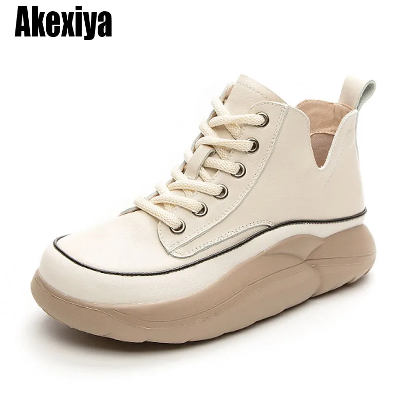 Genuine Leather Platform Wedge Chunky Sneakers Autumn Ankle Boots Ladies Booties Women Fashion Lace Up Shoes BC5443
Genuine Leather Platform Wedge Chunky Sneakers Autumn Ankle Boots Ladies Booties Women Fashion Lace Up Shoes BC5443