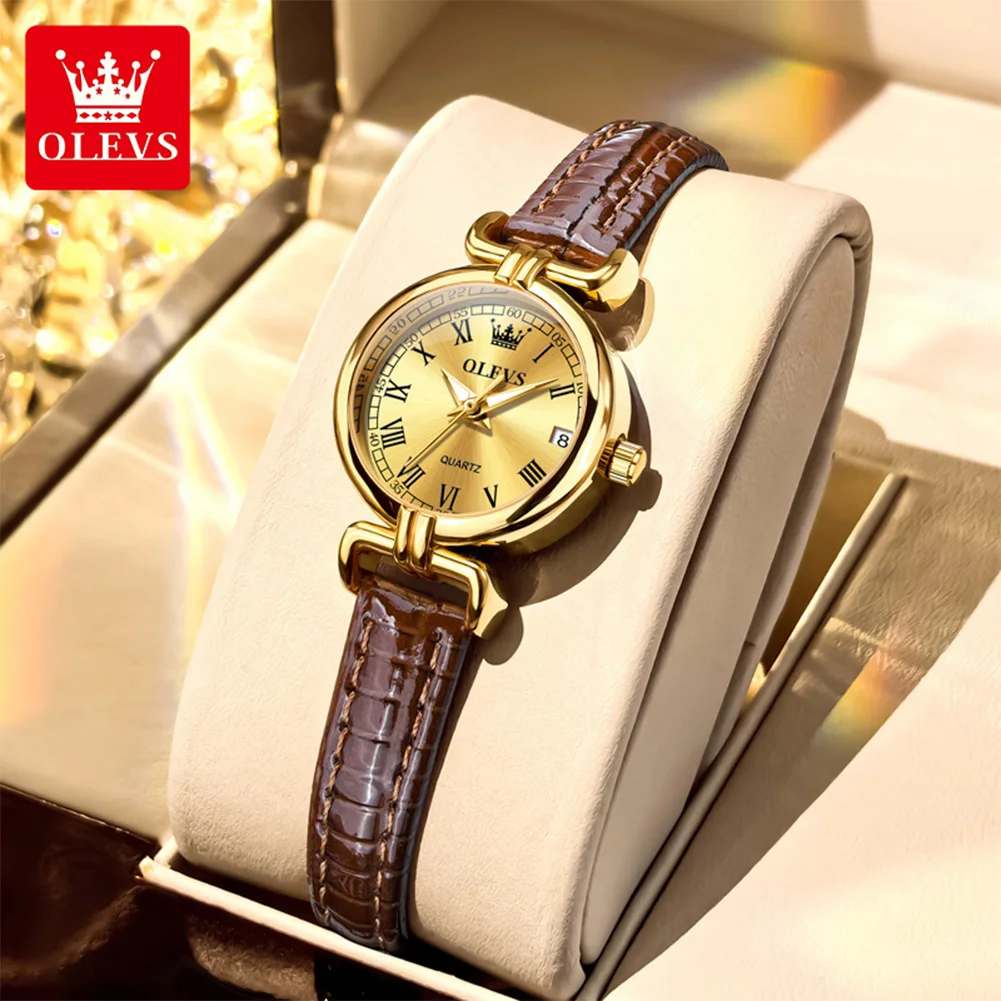 OLEVS 5645 Women Watch Quartz Movement Fashion Watch Gift Round-dial Leather Strap Wristwatch Calendar Window Luminous Watch
OLEVS 5645 Women Watch Quartz Movement Fashion Watch Gift Round-dial Leather Strap Wristwatch Calendar Window Luminous Watch