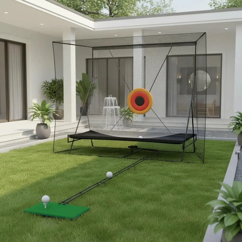 Golf Practice Net (305 x 244 cm) with Ball Return (335 cm) and Ball Blanket, Large Golf Training Net for Chipping and Swing with Target, Robust Net with Carry Bag
Golf Practice Net (305 x 244 cm) with Ball Return (335 cm) and Ball Blanket, Large Golf Training Net for Chipping and Swing with Target, Robust Net with Carry Bag