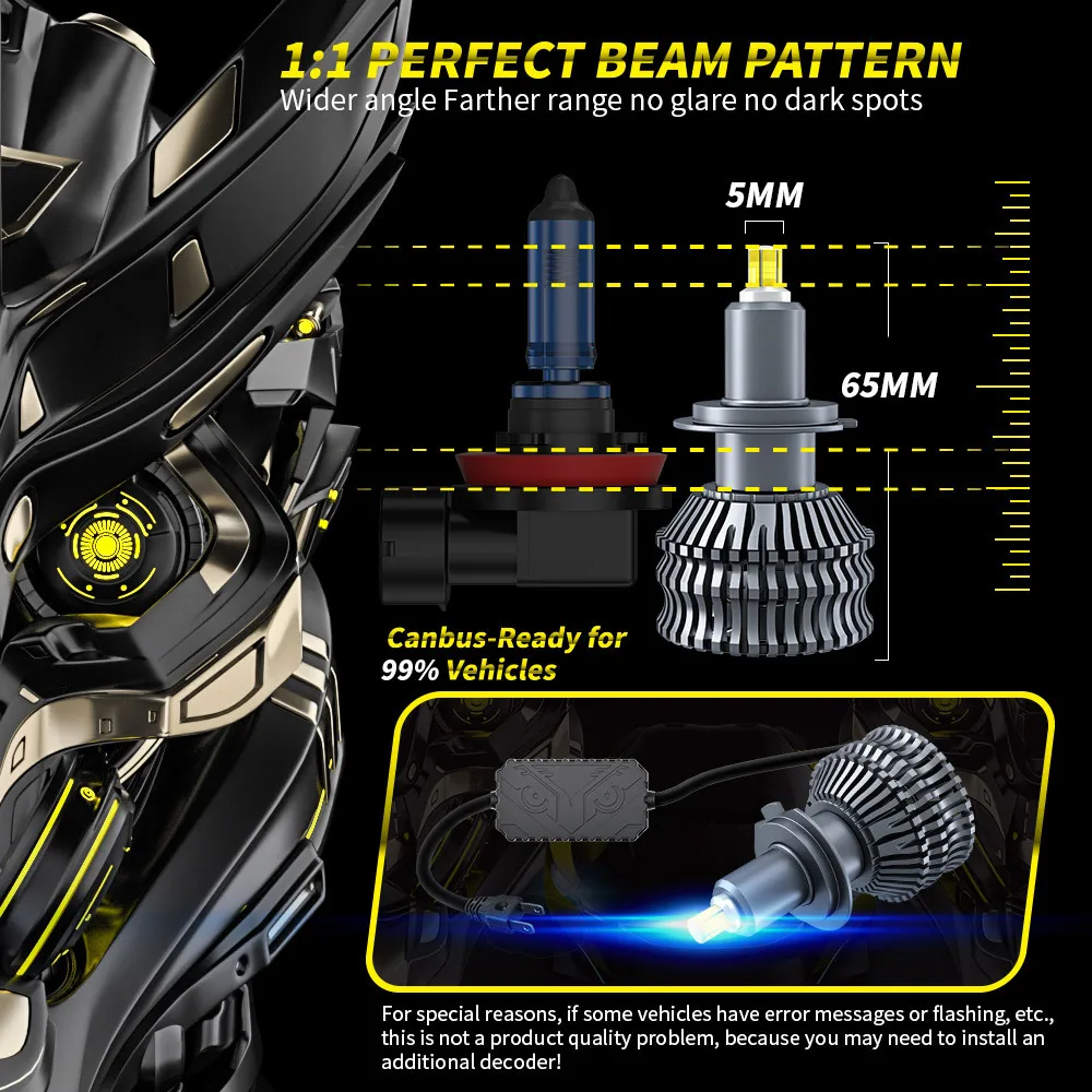 H4 H7 Canbus LED Car LED Headlight 60W 30000LM H1 H8 H9 H11 9005 HB3 9006 HB4 Auto LED Lamp High Power Fog Light 6000K 12V
H4 H7 Canbus LED Car LED Headlight 60W 30000LM H1 H8 H9 H11 9005 HB3 9006 HB4 Auto LED Lamp High Power Fog Light 6000K 12V