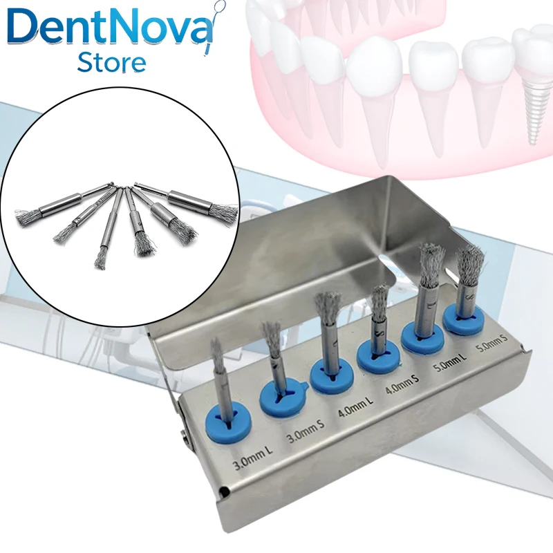 6Pcs Dental Implant Brush 420 Stainless Steel Non-Magnetic Rustproof Thread Cleaner for Dental Hygienist Tool
6Pcs Dental Implant Brush 420 Stainless Steel Non-Magnetic Rustproof Thread Cleaner for Dental Hygienist Tool