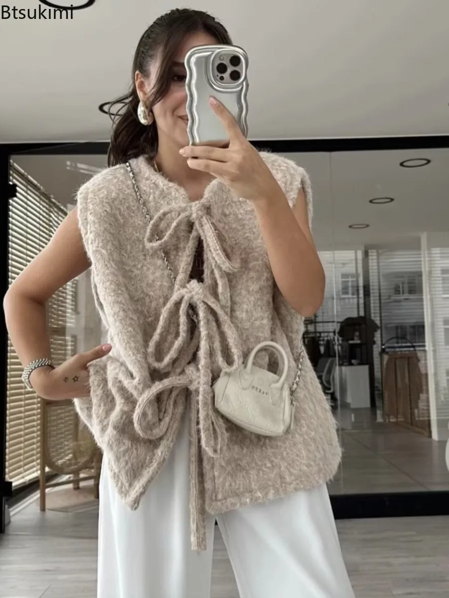 2025 Women's Autumn and Winter New Fashion Bow Decoration Vest Elegant Solid Color Round Neck Sleeveless Versatile Waistcoat
2025 Women's Autumn and Winter New Fashion Bow Decoration Vest Elegant Solid Color Round Neck Sleeveless Versatile Waistcoat