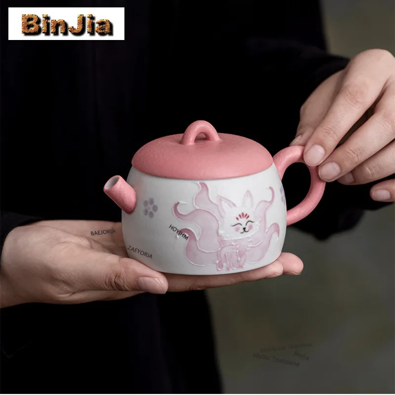 180ml Hand-painted Nine-tailed Fox Teapot Zen Tea Infuser Pot Household Tea Making Kettle With Ball Hole Tea Ceremony Ornaments
180ml Hand-painted Nine-tailed Fox Teapot Zen Tea Infuser Pot Household Tea Making Kettle With Ball Hole Tea Ceremony Ornaments