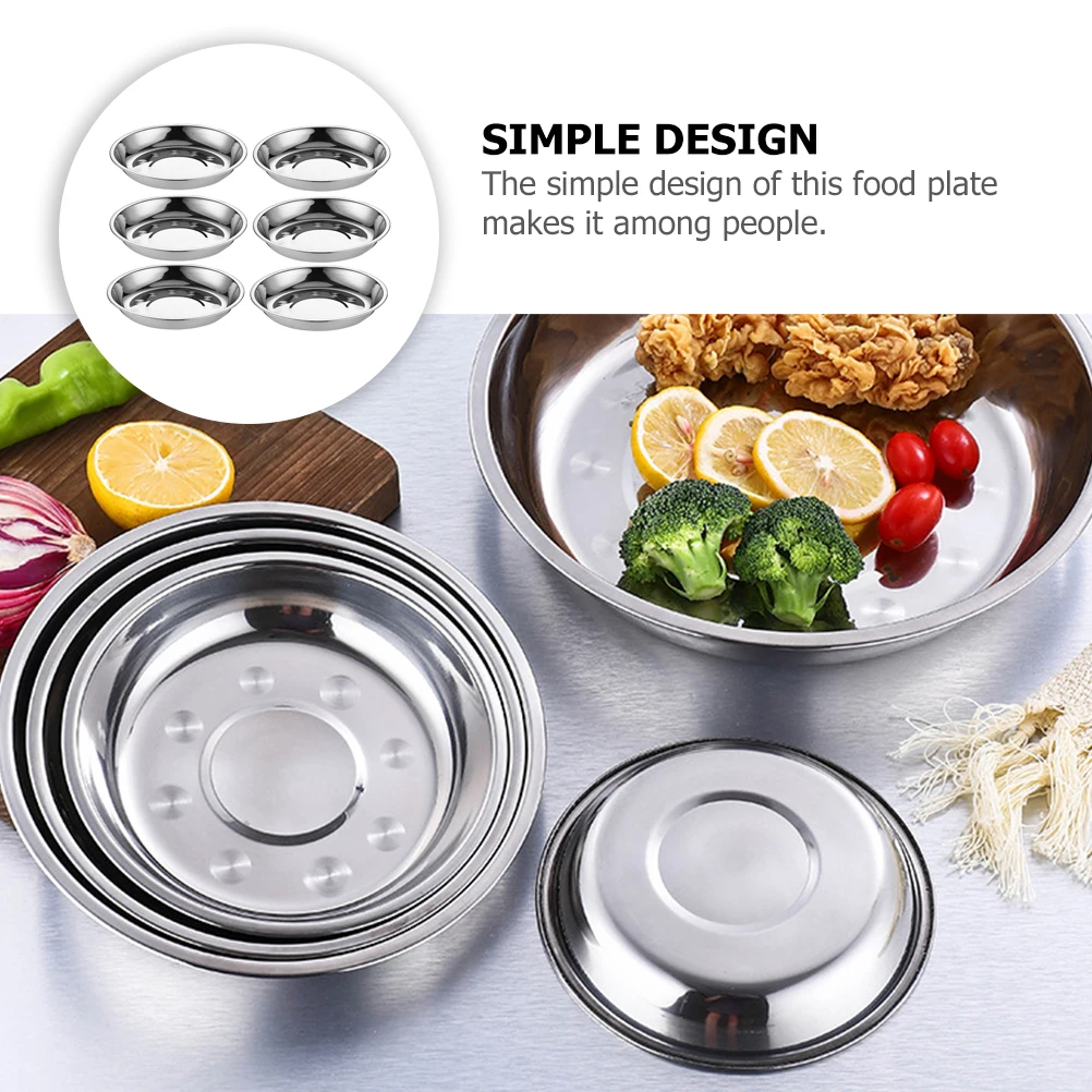 6 Pcs Grill Tray Platters Steel Stainless Rice Outdoor Picnic Plate Dinner Small Metal Plates for Food Fruit
6 Pcs Grill Tray Platters Steel Stainless Rice Outdoor Picnic Plate Dinner Small Metal Plates for Food Fruit