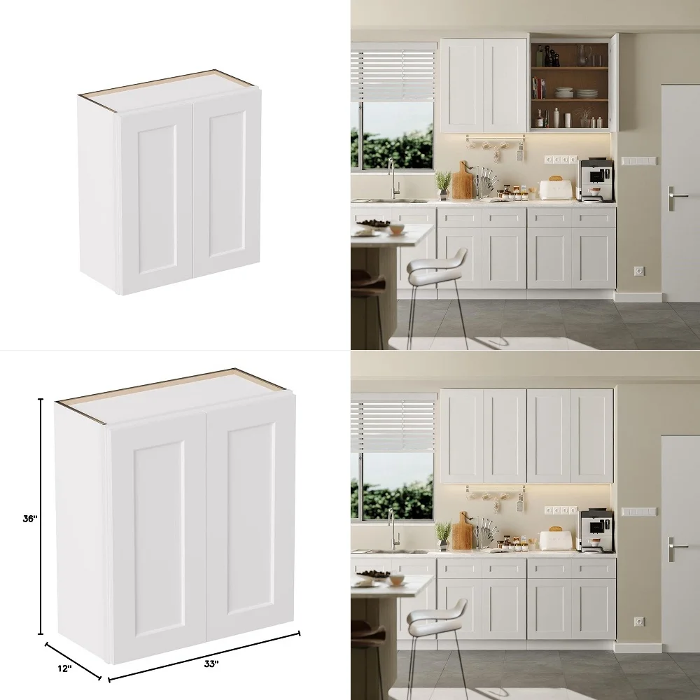 Wood Kitchen Wall Cabinet, White Shaker RTA Storage Cabinets with 2 SoftClosing Doors amp Shelves, Large SpaceSaving for Laundr
Wood Kitchen Wall Cabinet, White Shaker RTA Storage Cabinets with 2 SoftClosing Doors amp Shelves, Large SpaceSaving for Laundr
