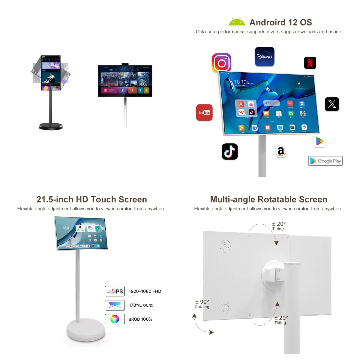 Top Quality Lcd Monitor Android 13 Advertising Display Screen 21.5/27/32 Inch Portable Tv White Electronics Smart Tvs
Top Quality Lcd Monitor Android 13 Advertising Display Screen 21.5/27/32 Inch Portable Tv White Electronics Smart Tvs