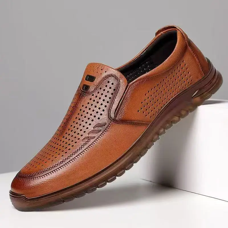 Men Casual Leather Loafers Breathable Hollow Out Slip on Shoes Soft Non Slip Rubber Sole Daily Business Commute Walking Footwear
Men Casual Leather Loafers Breathable Hollow Out Slip on Shoes Soft Non Slip Rubber Sole Daily Business Commute Walking Footwear