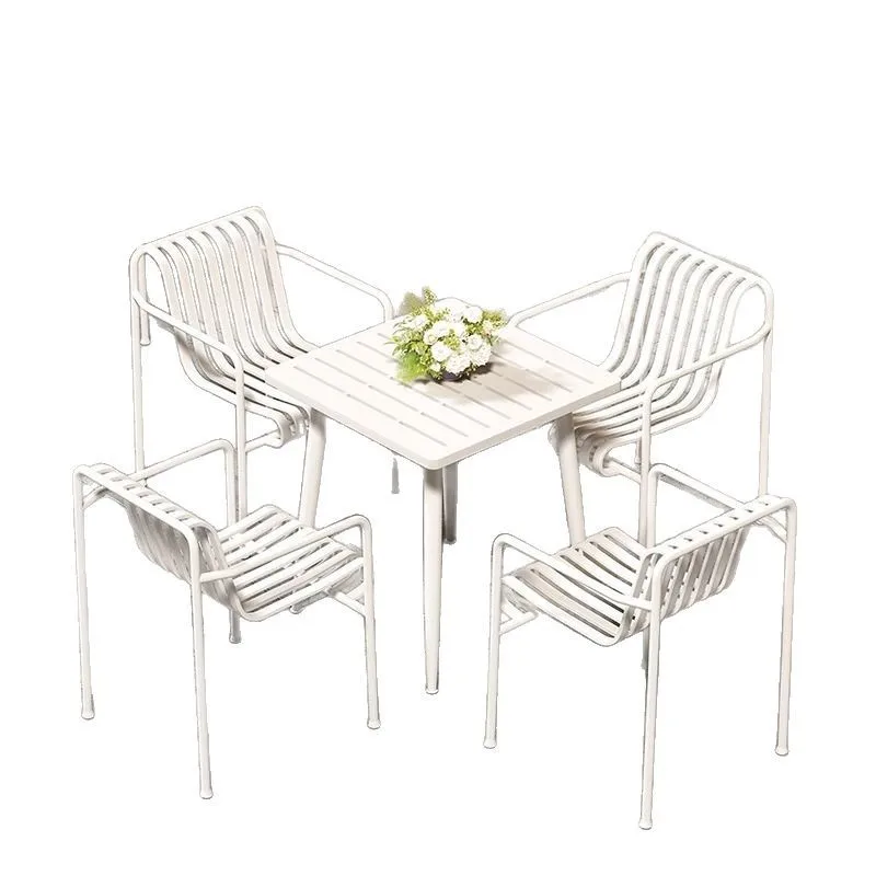 Outdoor courtyard one table and four chairs, simple household balcony, open-air plastic wood tables and chairs, shopping mall w
Outdoor courtyard one table and four chairs, simple household balcony, open-air plastic wood tables and chairs, shopping mall w