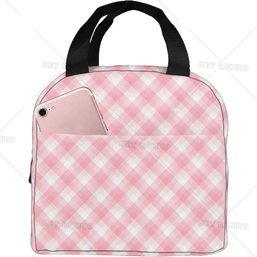 Pink Pattern Portable Lunch Bag Pink Stripe Insulated Cooler Tote Bag Reusable Lunch Box for Women Men for Outdoors
Pink Pattern Portable Lunch Bag Pink Stripe Insulated Cooler Tote Bag Reusable Lunch Box for Women Men for Outdoors