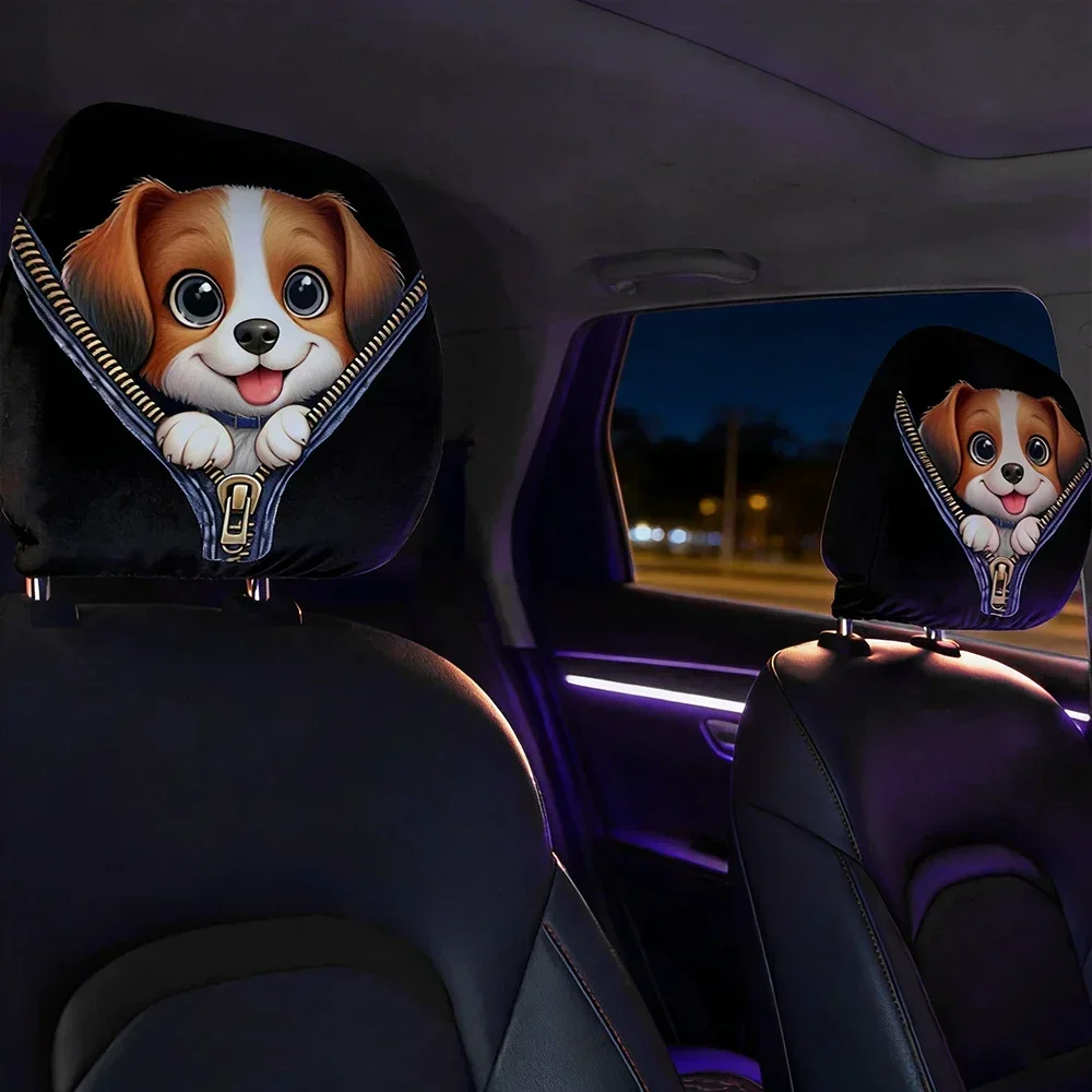 Universal Zipper Car Headrest Cushions Cute Dog Print Soft Elastic Fabric Car Accessories
Universal Zipper Car Headrest Cushions Cute Dog Print Soft Elastic Fabric Car Accessories