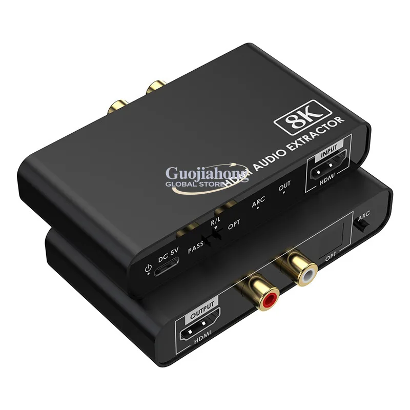 Audio splitter 8K/60Hz synchronous video conversion 5.1 fiber 3.5 audio decoding digital analog
Audio splitter 8K/60Hz synchronous video conversion 5.1 fiber 3.5 audio decoding digital analog