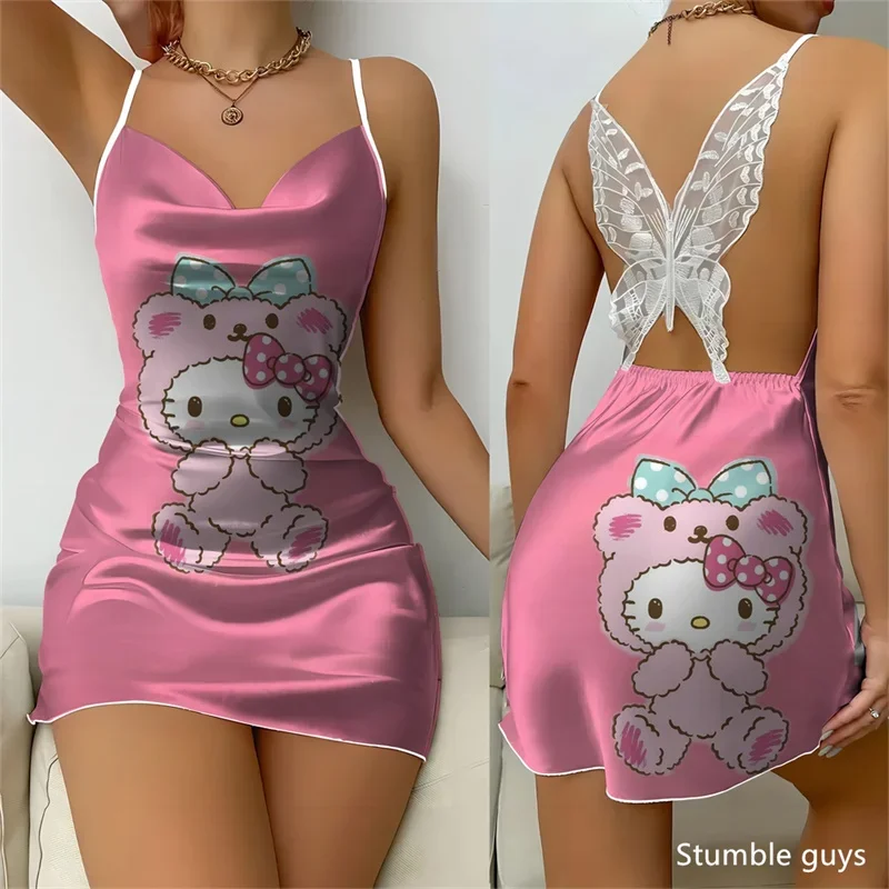 Дышащие платья для женщин, летние милые платья Hello Kitty для девочек, пижамные юбки с узлом
Дышащие платья для женщин, летние милые платья Hello Kitty для девочек, пижамные юбки с узлом