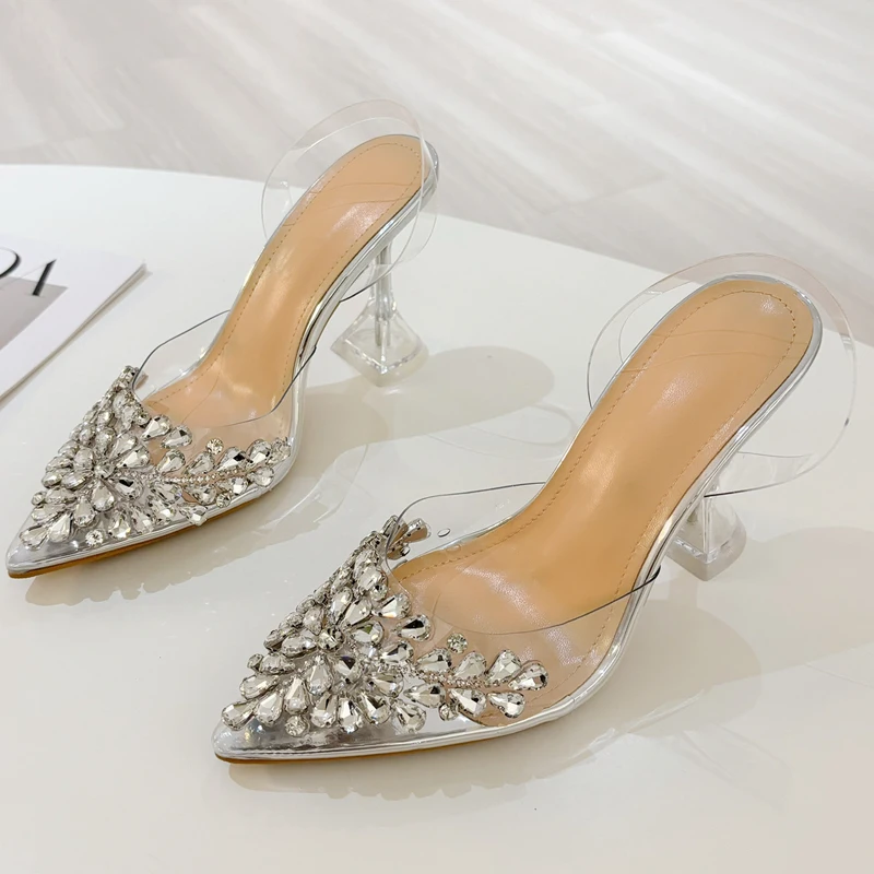 Summer Crystal Pumps Women PVC Pointed Toe Heels Party Prom Pumps Mules Ladies Shoes
Summer Crystal Pumps Women PVC Pointed Toe Heels Party Prom Pumps Mules Ladies Shoes