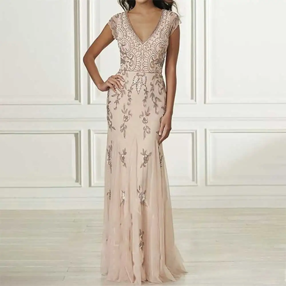 Elegant Evening Dress 2025 New Arrival V Neck Short Sleeve Applique A-line Open Back Prom Party Dress Formal Gowns for Women
Elegant Evening Dress 2025 New Arrival V Neck Short Sleeve Applique A-line Open Back Prom Party Dress Formal Gowns for Women