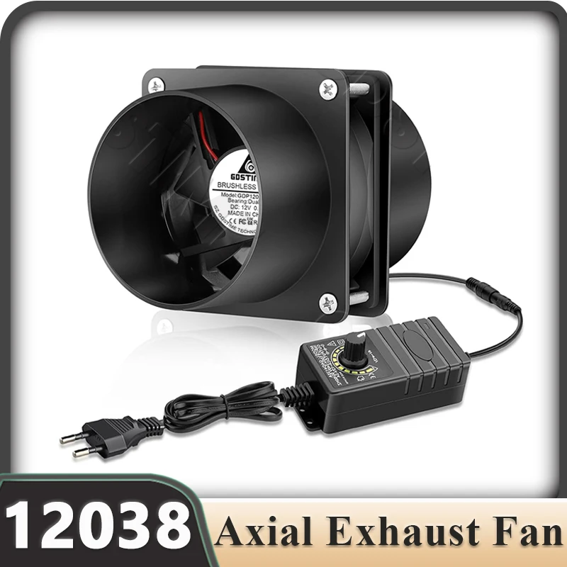 Gdstime 12038 110V 220V Axial Exhaust Fan Dual Ball Duct Fan With Speed Controller For Exhaust Fume Smoke Extractor Paint Booth
Gdstime 12038 110V 220V Axial Exhaust Fan Dual Ball Duct Fan With Speed Controller For Exhaust Fume Smoke Extractor Paint Booth