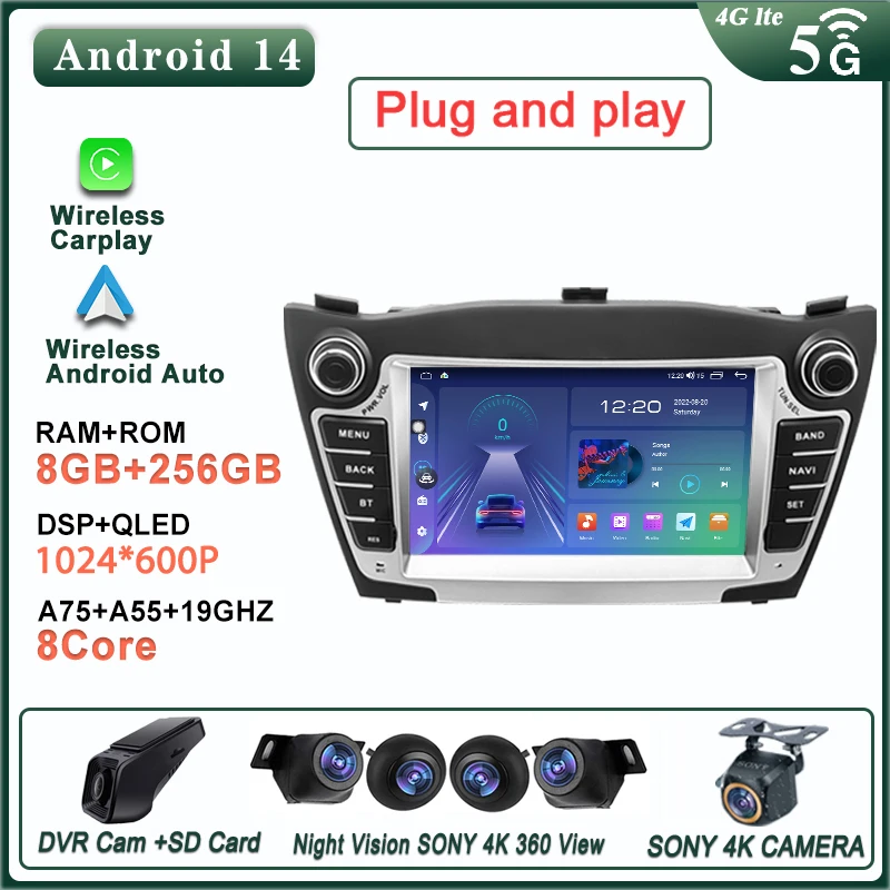 Car Android 14 Auto Radio For Hyundai Tucson 2 LM IX35 2009 - 2015 Multimedia Dash Cam Player Screen Navigation Head Unit No DVD
Car Android 14 Auto Radio For Hyundai Tucson 2 LM IX35 2009 - 2015 Multimedia Dash Cam Player Screen Navigation Head Unit No DVD
