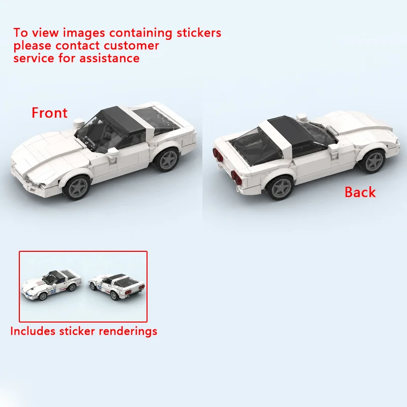 Speed Racing Car Model MOC Building Bricks Challenge White Racing Car Modular Technology Children Holiday Gifts Assemble Toys
