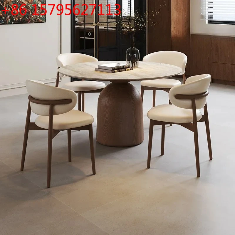 Современный простой обеденный стол для небольшой квартиры, круглый стол из массива дерева в стиле французского ретро.
Современный простой обеденный стол для небольшой квартиры, круглый стол из массива дерева в стиле французского ретро.