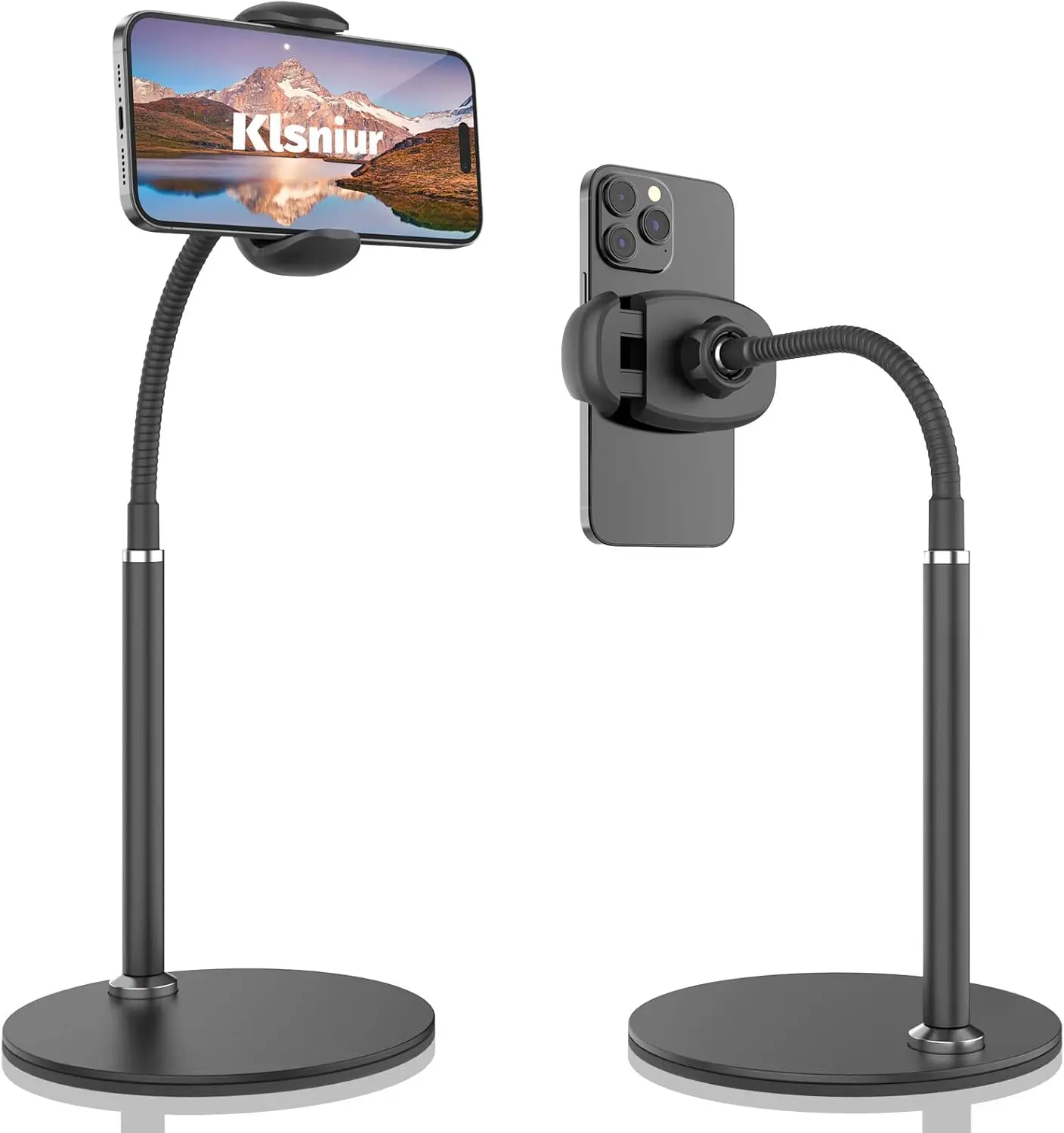 Adjustable Gooseneck Phone Stand with Weighted Base, Compatible 3.5-7" Devices, Thick Case Friendly
Adjustable Gooseneck Phone Stand with Weighted Base, Compatible 3.5-7" Devices, Thick Case Friendly