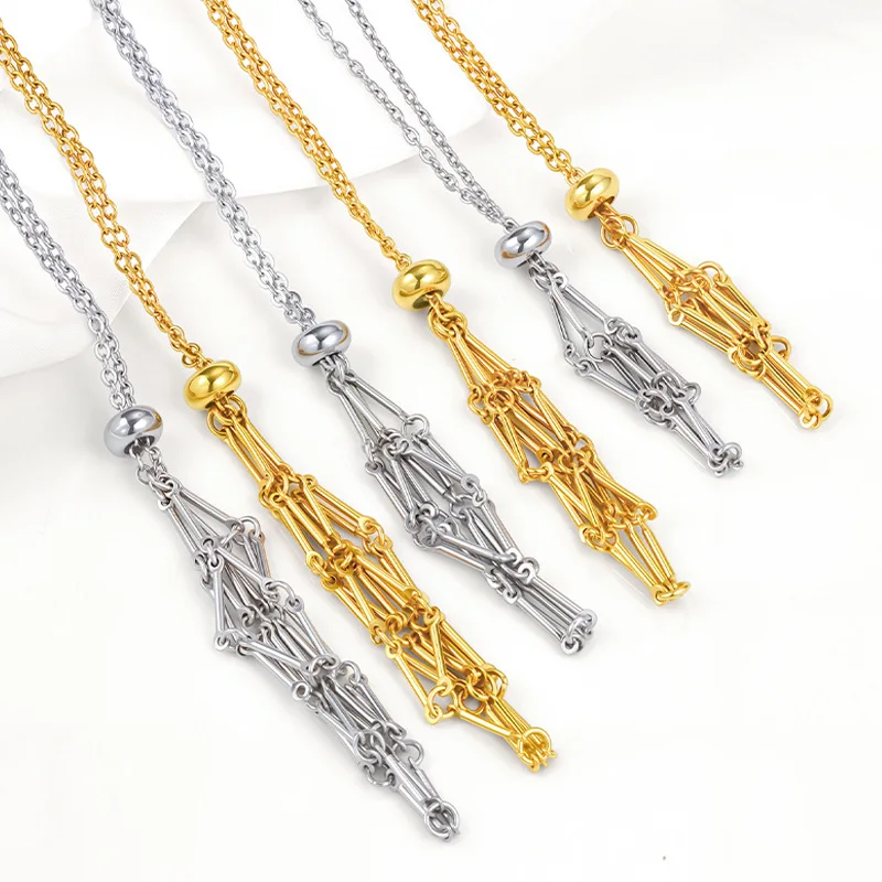 Gold-Plated Woven Net Bag Cage Chain Stainless Steel DIY Jewelry Accessories High-End Sense Necklace
Gold-Plated Woven Net Bag Cage Chain Stainless Steel DIY Jewelry Accessories High-End Sense Necklace