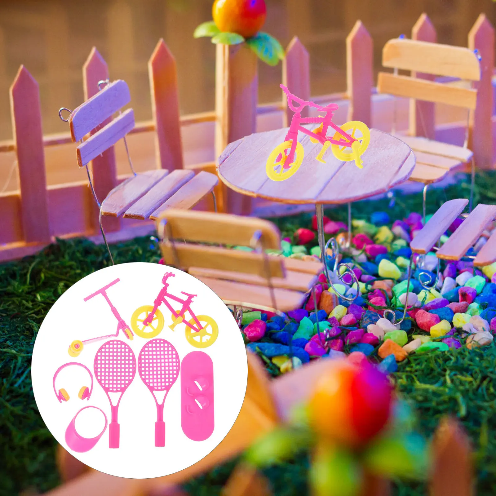 1Set Mini Sports Play Set Suitcase Headphone Tennis Racket Hat Skateboard Scooter Bike Pretend Play House Decoration
1Set Mini Sports Play Set Suitcase Headphone Tennis Racket Hat Skateboard Scooter Bike Pretend Play House Decoration