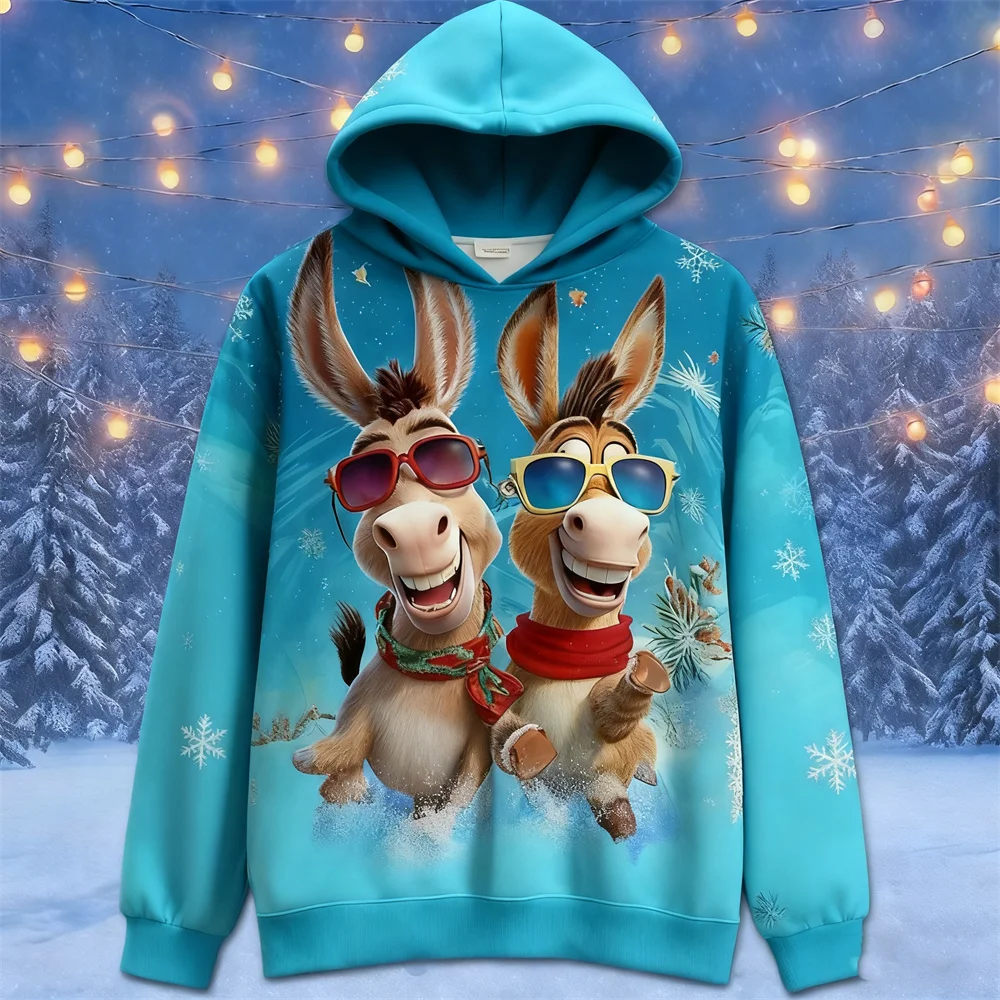 Funny Donkey Graphic Hoodie For Men Women 3D Print Christmas Animal Pattern Long Sleeve Hooded Top Festival Party Casual Clothes
Funny Donkey Graphic Hoodie For Men Women 3D Print Christmas Animal Pattern Long Sleeve Hooded Top Festival Party Casual Clothes