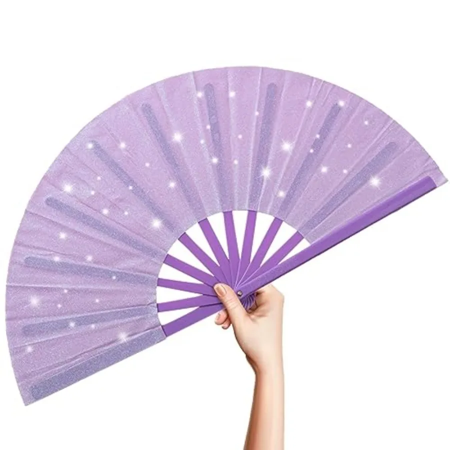 Glitter Large Rave Folding Hand Fan - 13'' Foldable Clack Chinese Tai Chi Kung Fu fan - for Festivals, EDM, Club, Dancing, Hot
Glitter Large Rave Folding Hand Fan - 13'' Foldable Clack Chinese Tai Chi Kung Fu fan - for Festivals, EDM, Club, Dancing, Hot