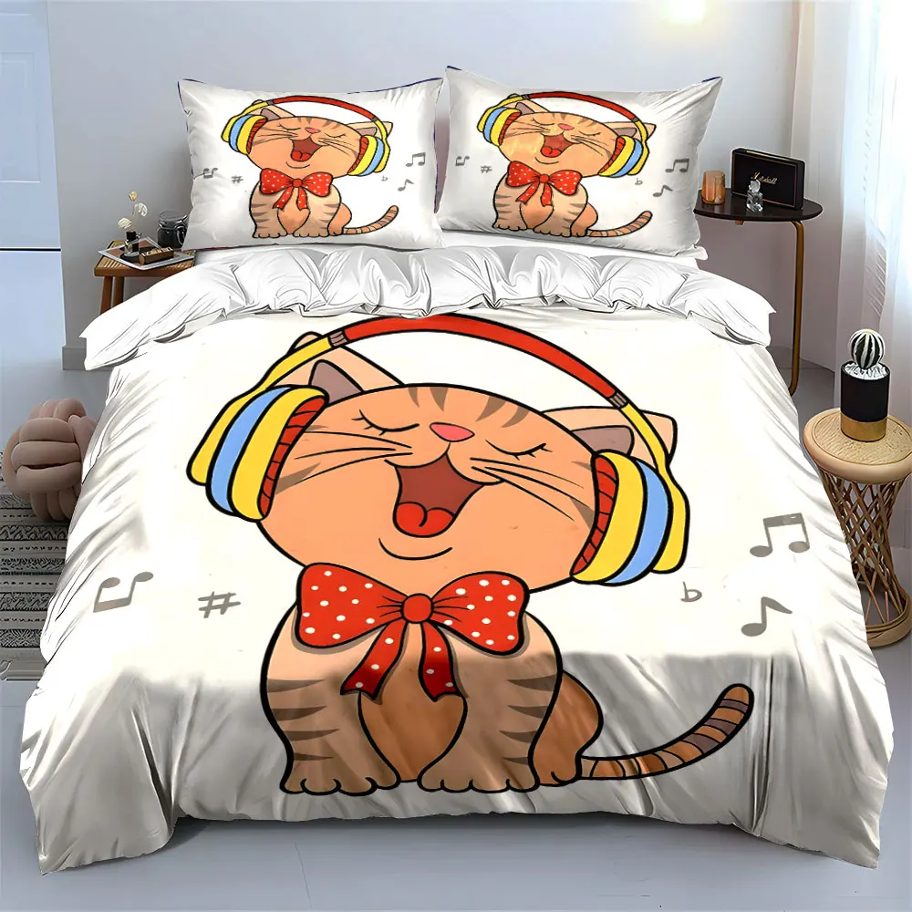 Singing cartoon cat Printed Duvet Cover Set 1 Duvet Cover+2 Pillowcase Multi Size Bedroom Bedding Decor Luxury Gift
Singing cartoon cat Printed Duvet Cover Set 1 Duvet Cover+2 Pillowcase Multi Size Bedroom Bedding Decor Luxury Gift