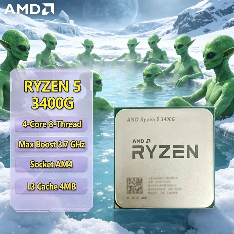 AMD R5 3400G Ryzen 5 3400G 3.7GHz Quad-Core Eight-Thread 65W CPU YD3400C5M4MFH Socket AM4 Loose Pieces
AMD R5 3400G Ryzen 5 3400G 3.7GHz Quad-Core Eight-Thread 65W CPU YD3400C5M4MFH Socket AM4 Loose Pieces